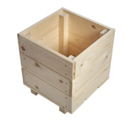 Square Wooden Planter Balcony Flower Pot Untreated -Garden Planting Supplies Store square wood planter