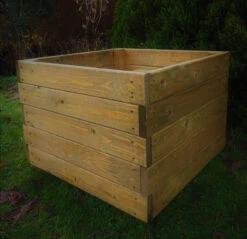 Square Wooden Garden Planter Plant Flower Raised Box Large Glaisdale -Garden Planting Supplies Store square wood planter