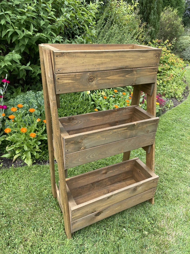 Raised Elevated Ladder Three Tier Plant Boxes Planters 4 Raised Elevated Ladder Three Tier Plant Boxes Planters - Image 2