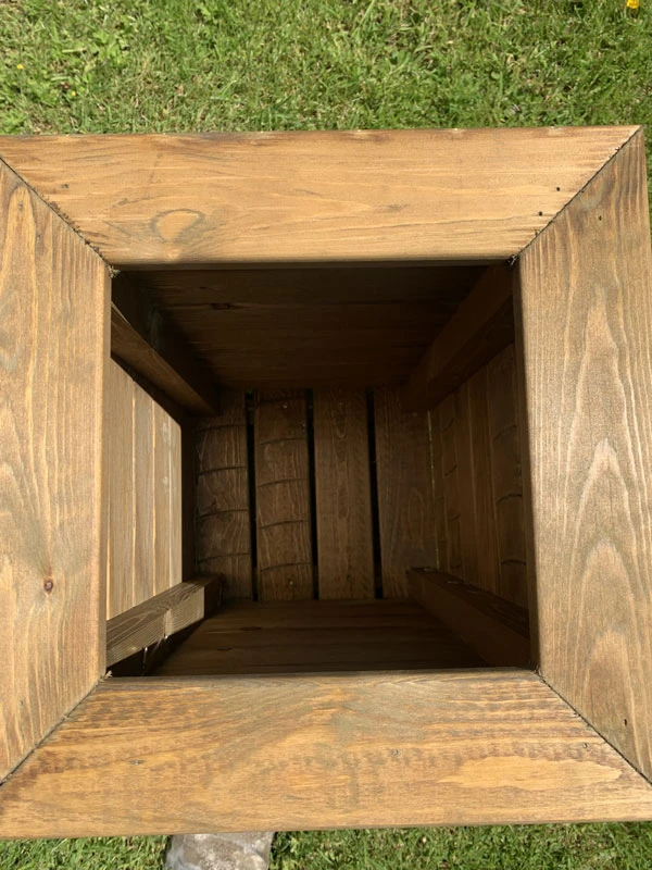 Tall Wooden Outdoor Planter Tan 7 Tall Wooden Outdoor Planter Tan - Image 5