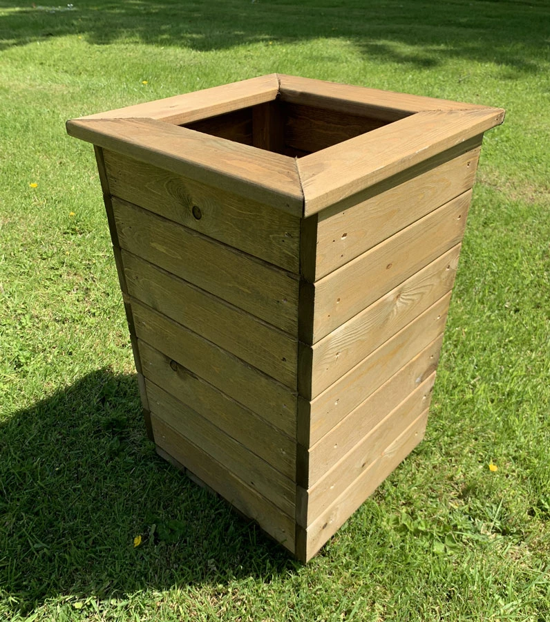Tall Wooden Outdoor Planter Tan 3 Tall Wooden Outdoor Planter Tan