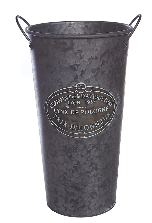 Tall Metal Tin Flower Vase Vintage Style 3 Tall Metal Tin Flower Vase Vintage Style