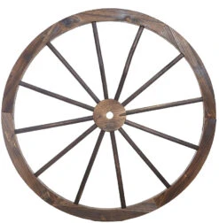 Large Decorative Burntwood Garden Wooden Wagon Wheel -Garden Planting Supplies Store wagon wheel 1