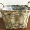Rectangle Willow Wicker Basket Container Planter -Garden Planting Supplies Store willow basket