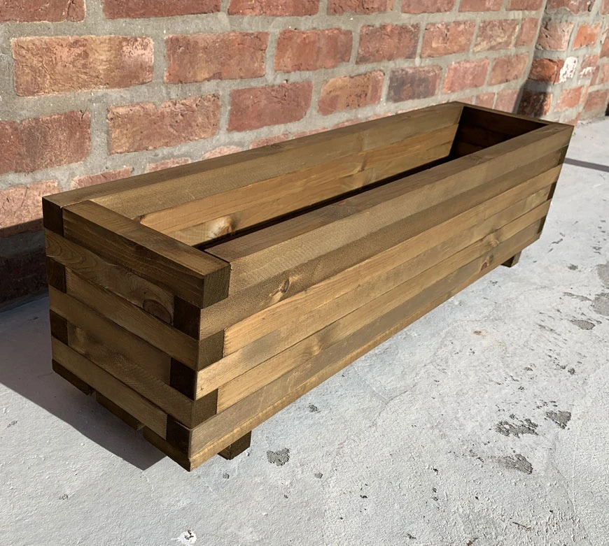 Wooden Planter Box Rectangular Heavy Weight Large 4 Wooden Planter Box Rectangular Heavy Weight Large - Image 2