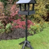 Slate Roof Wooden Bird Table Charcoal Black -Garden Planting Supplies Store wooden garden tables 3