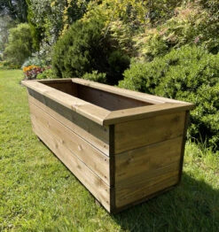 Trough Rectangle Wooden Garden Planter Extra Deep Raised -Garden Planting Supplies Store wooden garden tubs