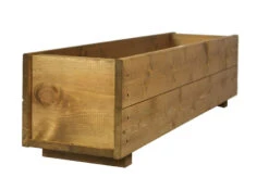 Set Of 2 X 90cm Wooden Rectangular Garden Planter Trough