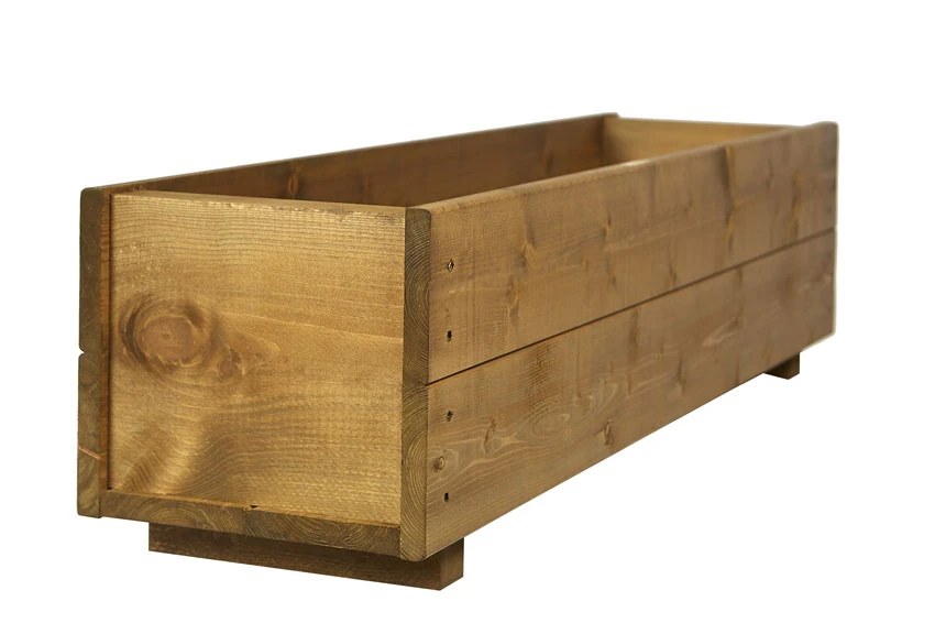 Set Of 2 X 90cm Wooden Rectangular Garden Planter Trough 3 Set Of 2 X 90cm Wooden Rectangular Garden Planter Trough