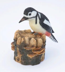 Woodpecker Perched On A Log - Garden Ornament
